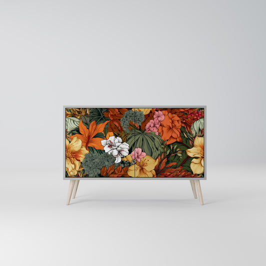 RADIANT FLORA 2-Door Sideboard in Grey Finish