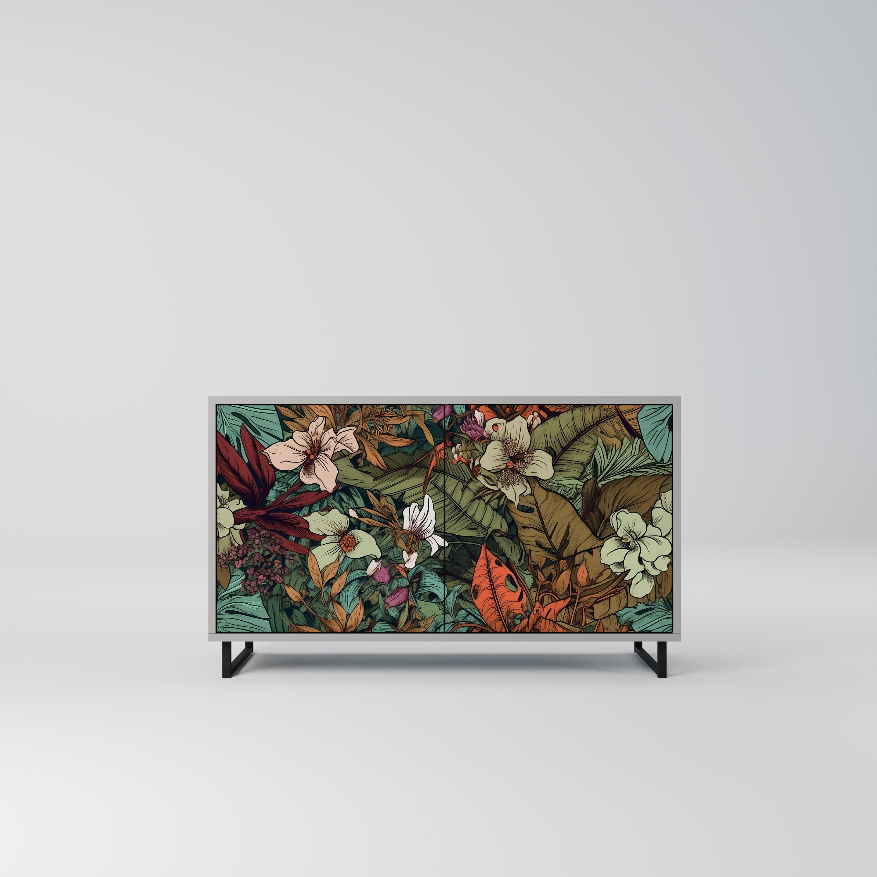BOTANICAL EMERGENCE 2-Door Sideboard in Grey Finish