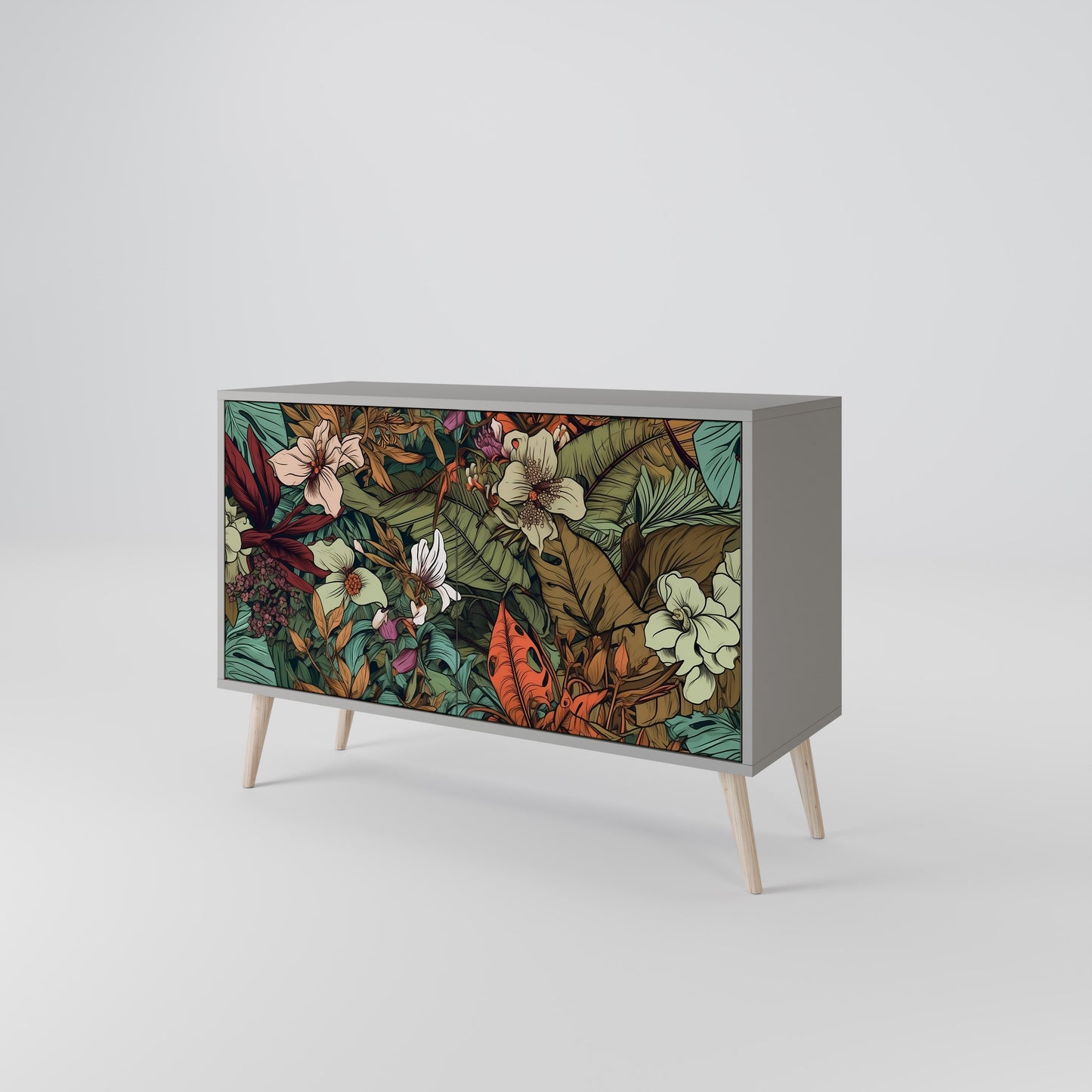 BOTANICAL EMERGENCE 2-dörrars skänk i grå finish