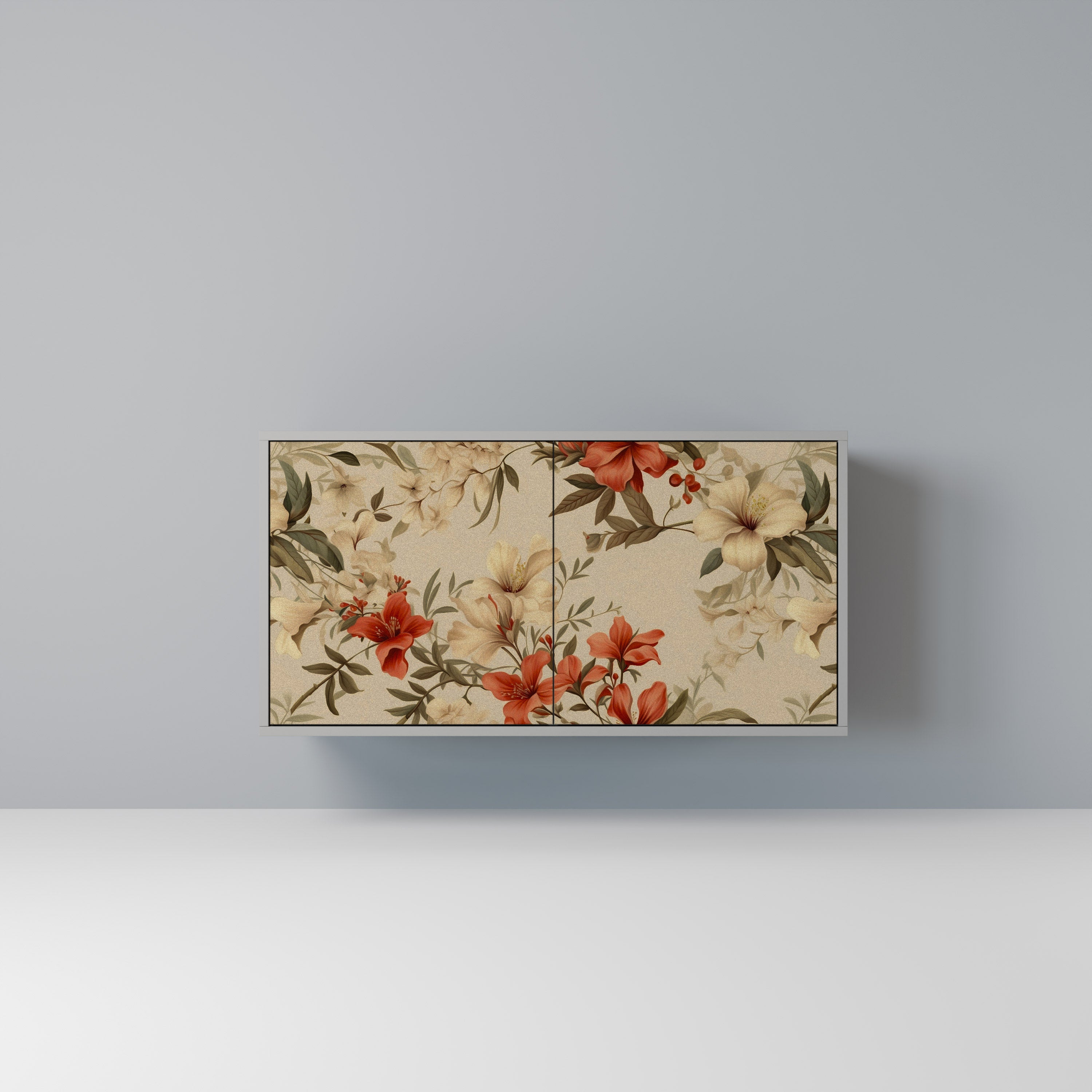 BLOOMING HARMONY 2-Door Sideboard in Grey Finish