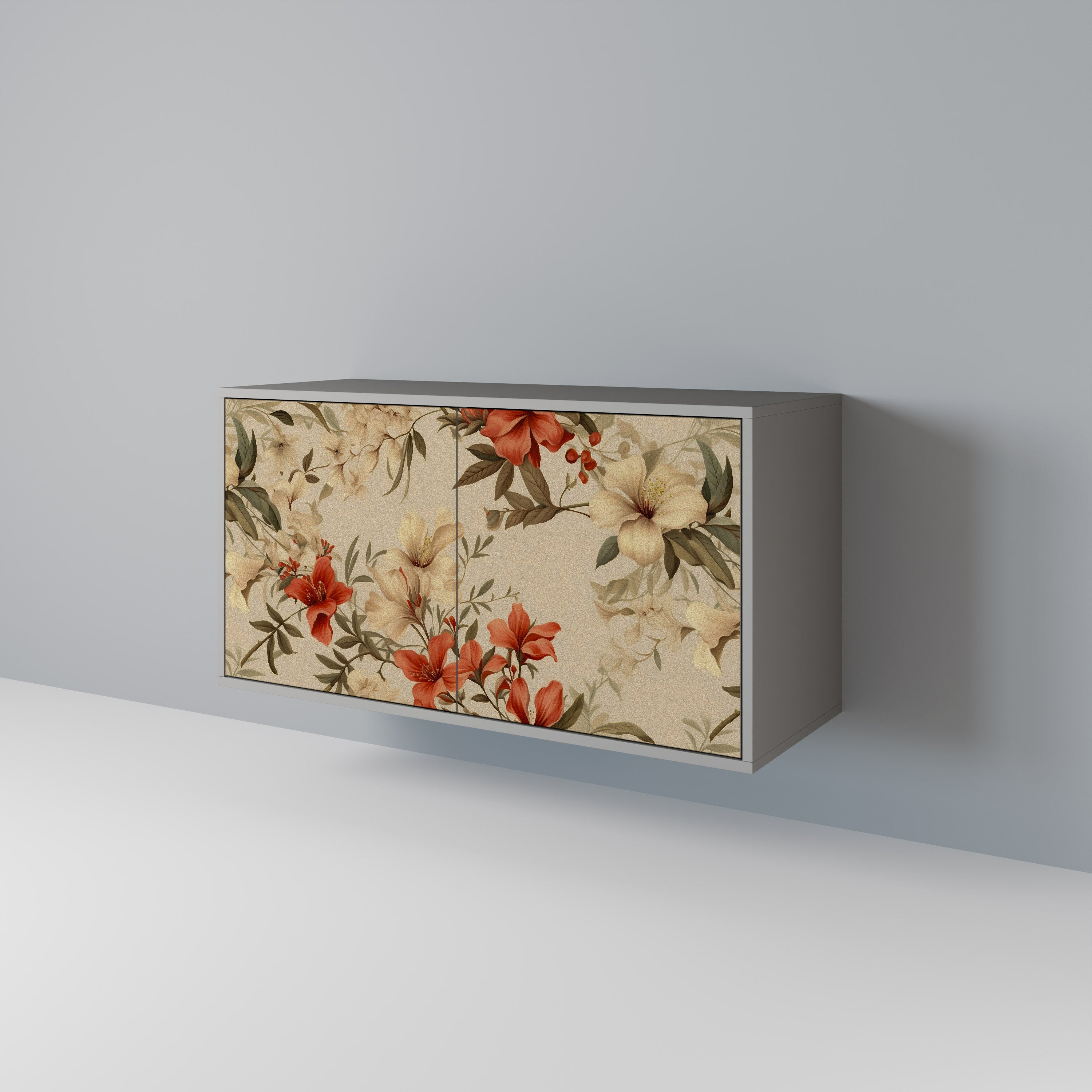 BLOOMING HARMONY 2-Door Sideboard in Grey Finish