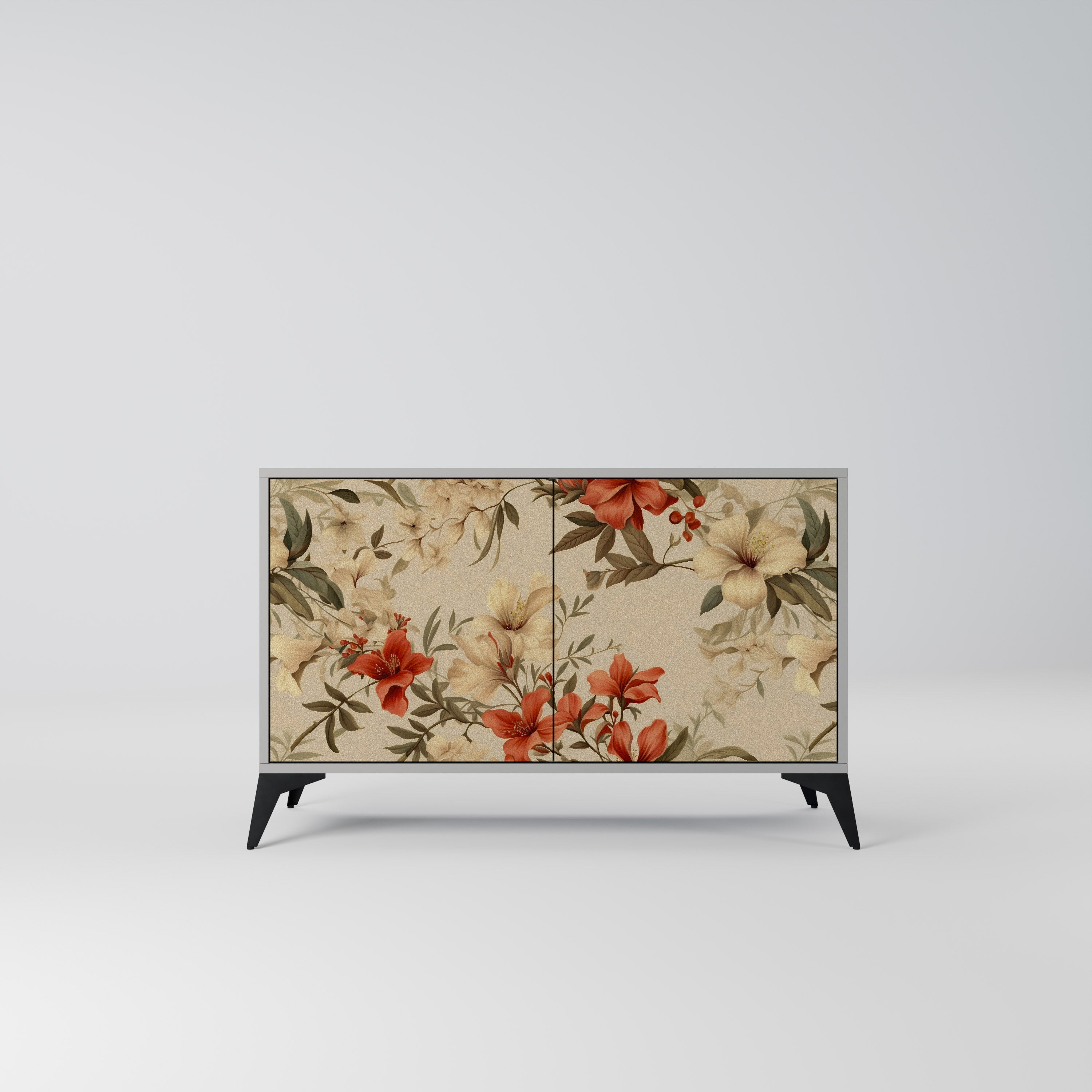 BLOOMING HARMONY 2-Door Sideboard in Grey Finish