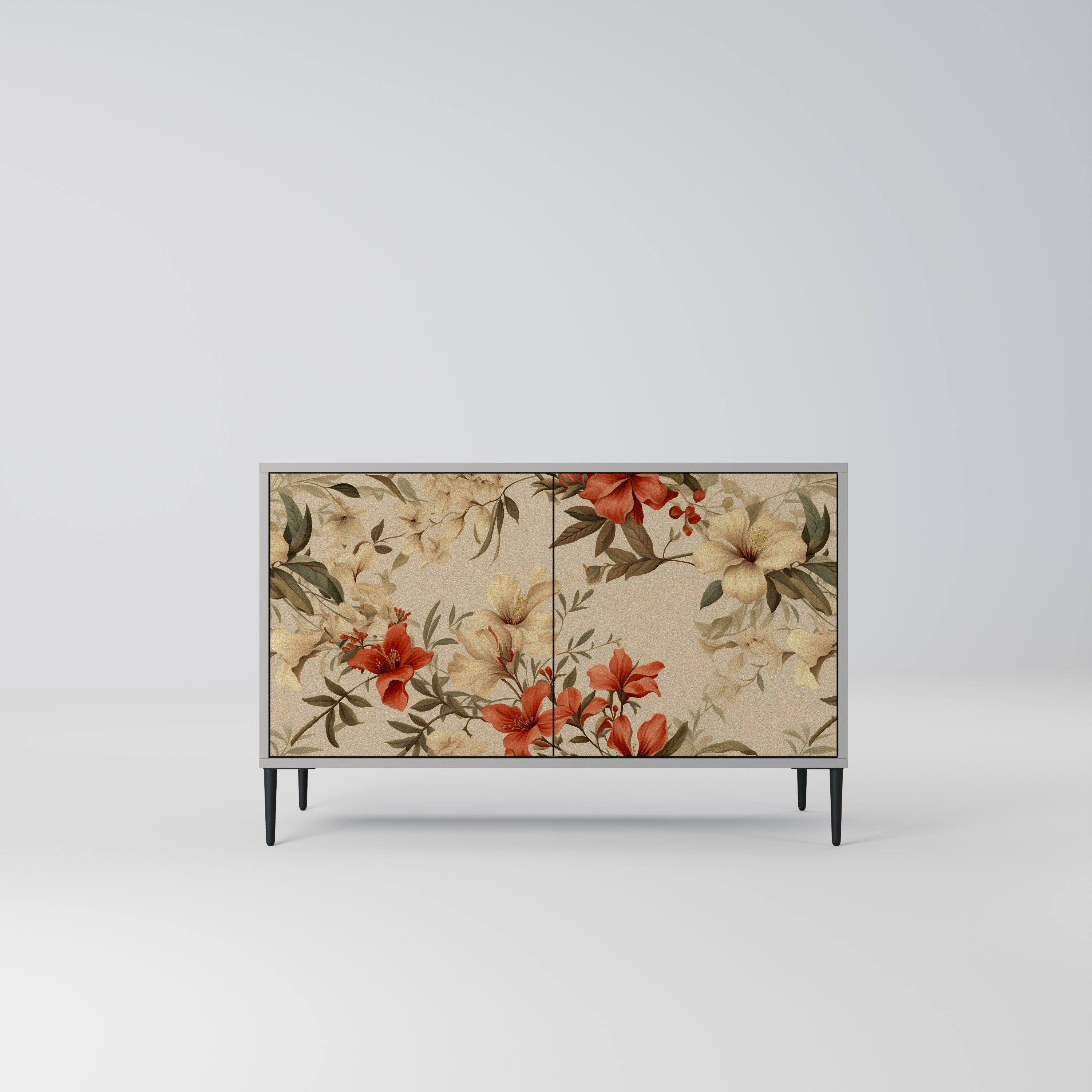 BLOOMING HARMONY 2-Door Sideboard in Grey Finish