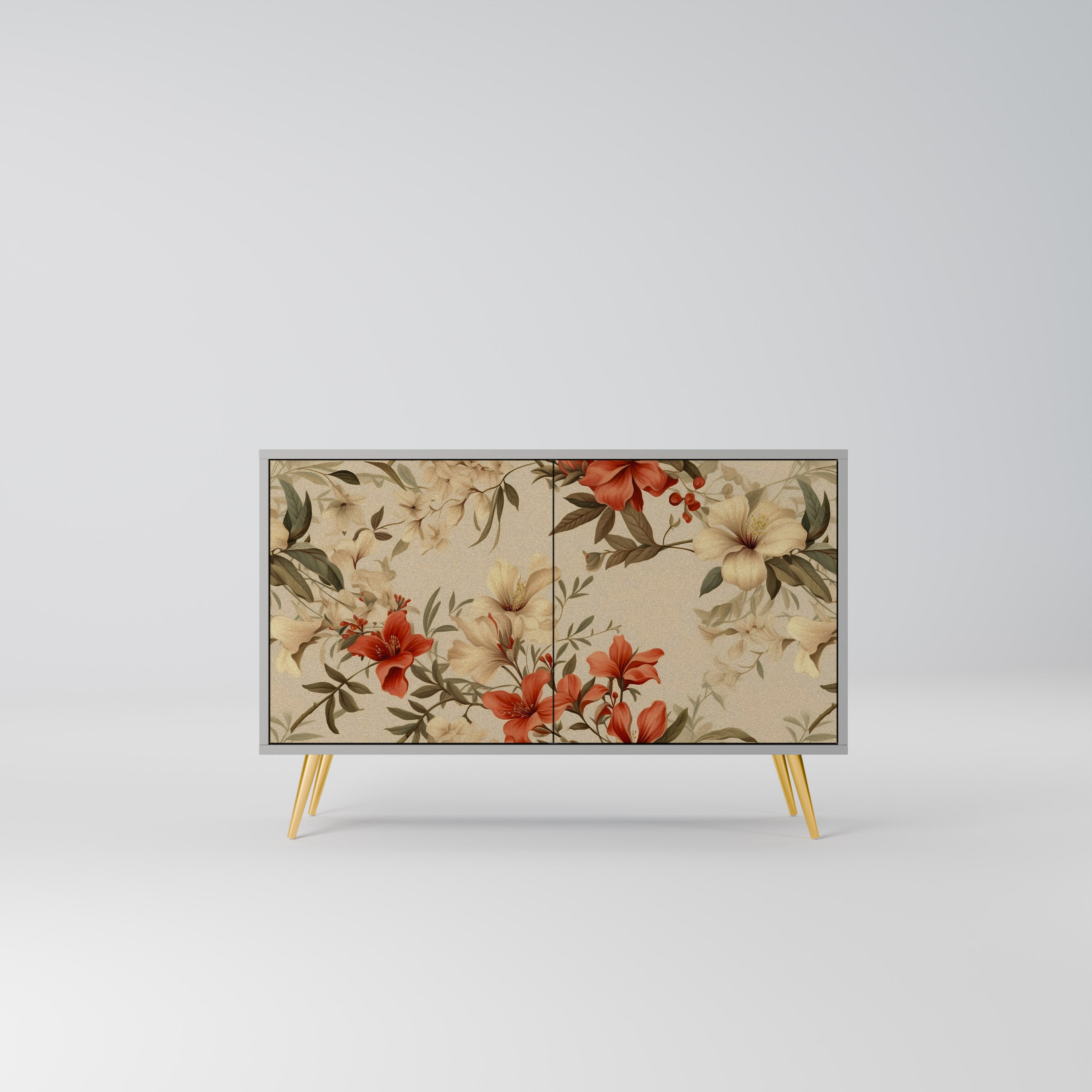 BLOOMING HARMONY 2-Door Sideboard in Grey Finish