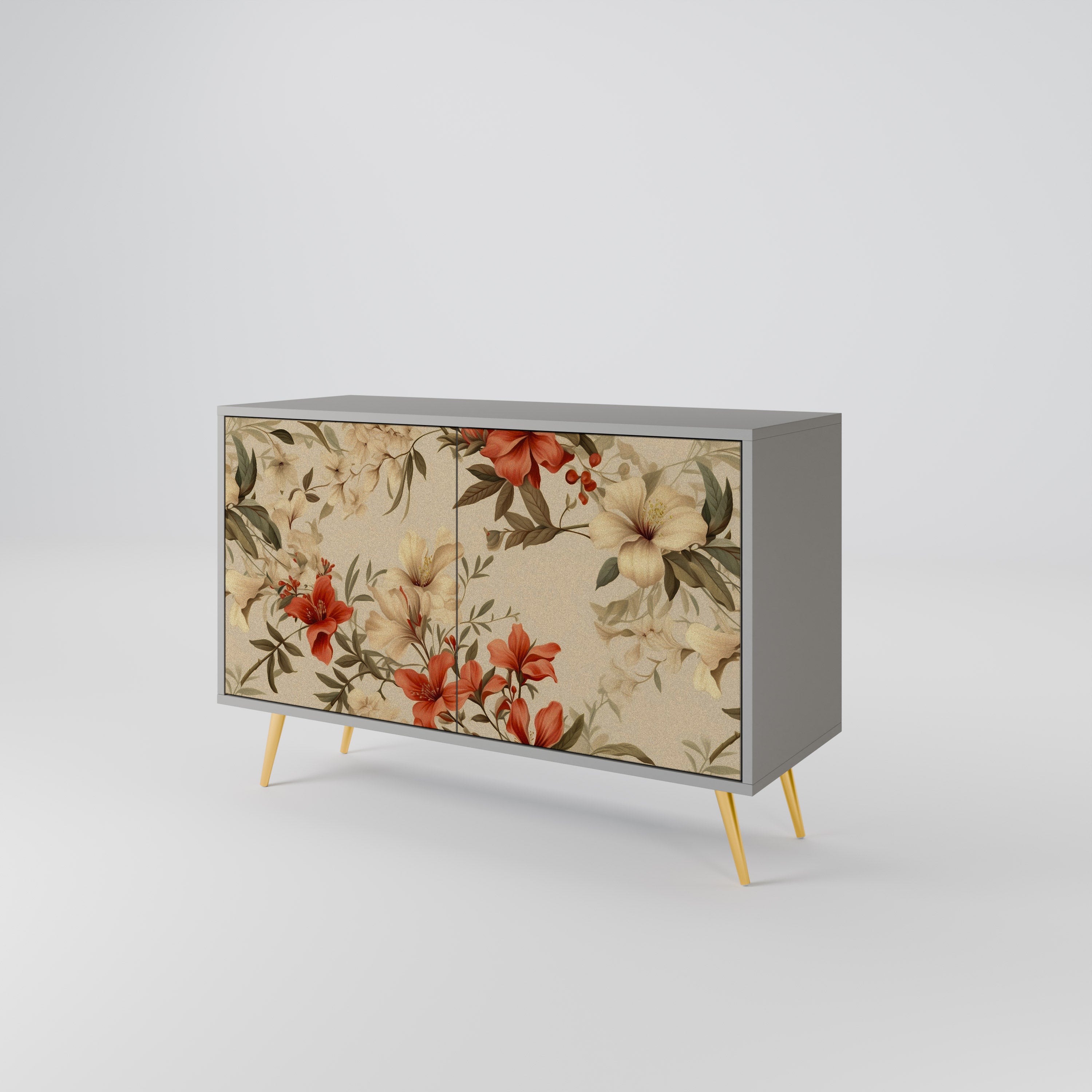 BLOOMING HARMONY 2-Door Sideboard in Grey Finish