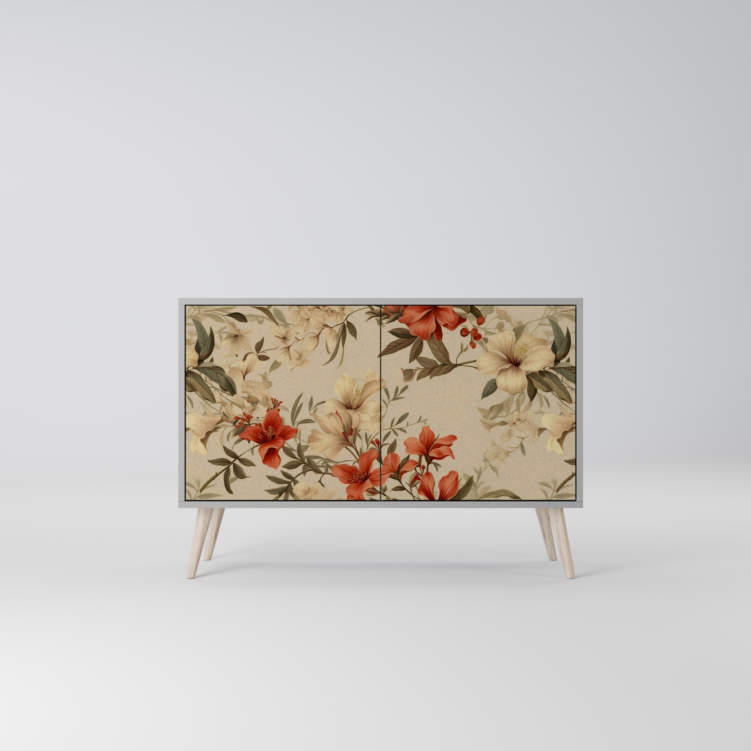 BLOOMING HARMONY 2-Door Sideboard in Grey Finish