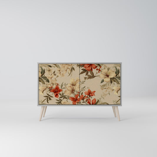 BLOOMING HARMONY 2-Door Sideboard in Grey Finish