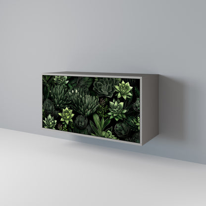 SUCCULENT JUNGLE 2-dörrars skänk i grå finish