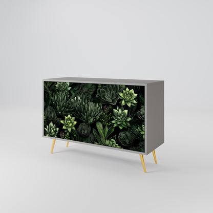 SUCCULENT JUNGLE 2-dörrars skänk i grå finish