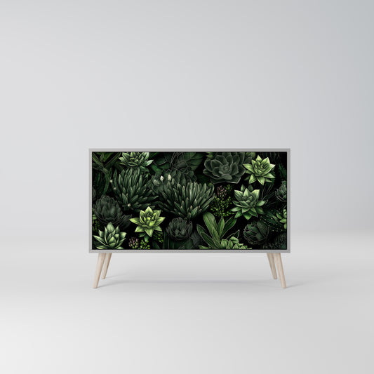 SUCCULENT JUNGLE 2-Door Sideboard in Grey Finish