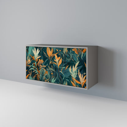 FLORAL SERENITY 2-dörrars skänk i grå finish