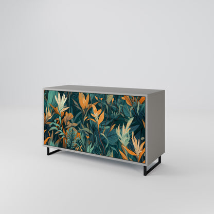 FLORAL SERENITY 2-dörrars skänk i grå finish