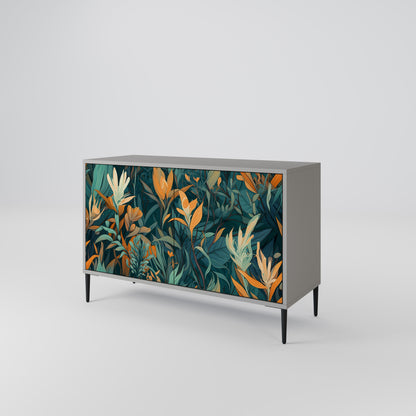 FLORAL SERENITY 2-dörrars skänk i grå finish