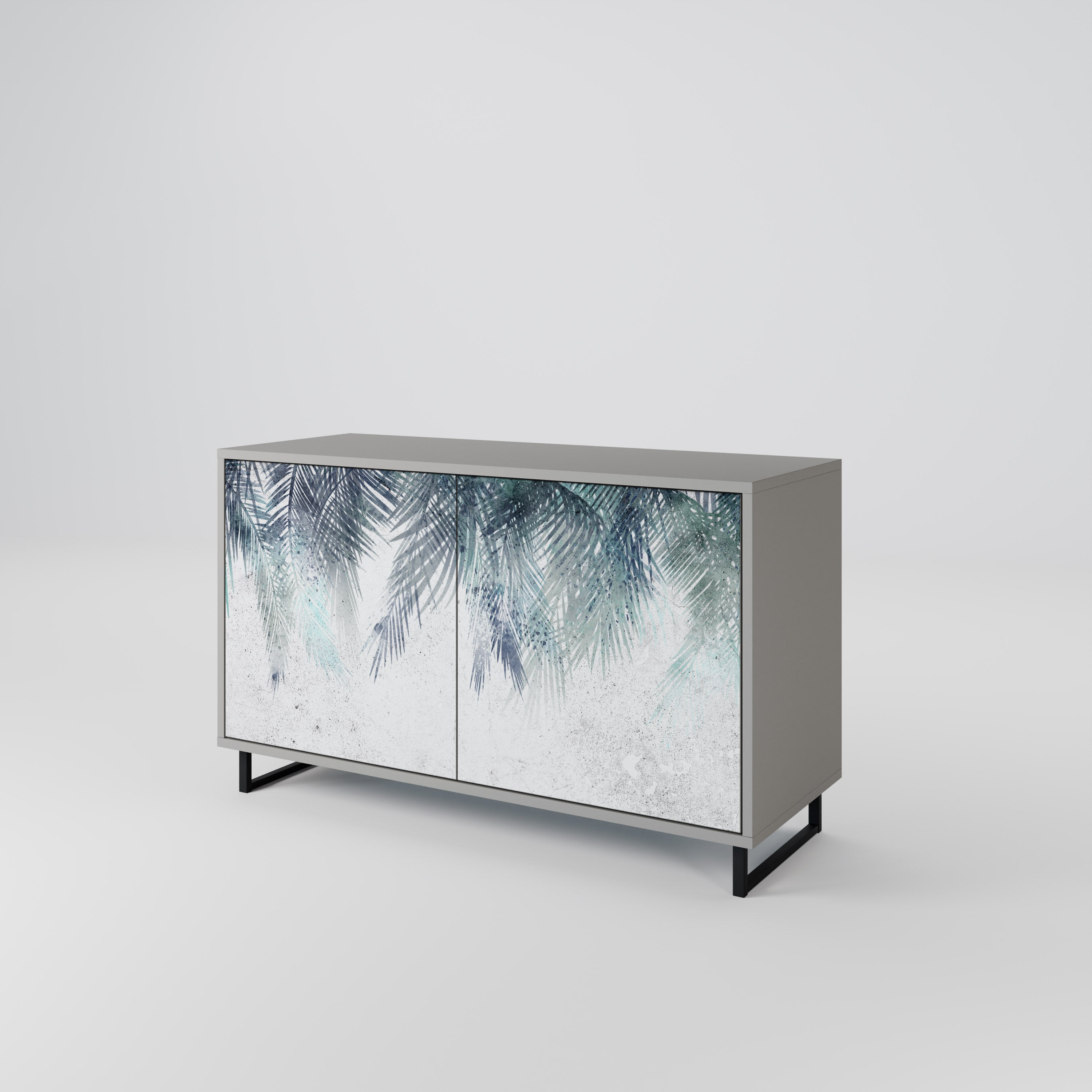 PALM VEIL 2-Door Sideboard in Grey Finish
