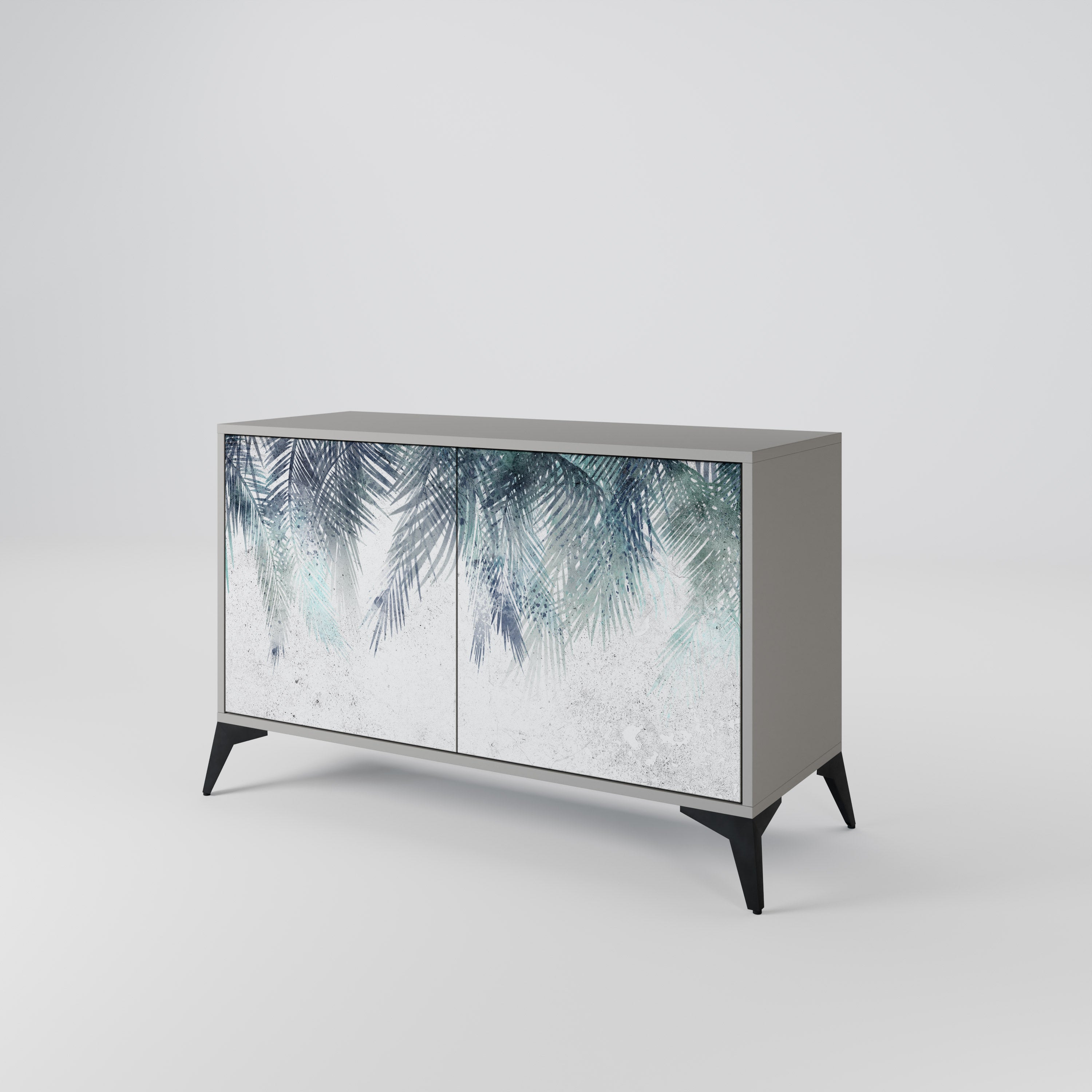 PALM VEIL 2-Door Sideboard in Grey Finish
