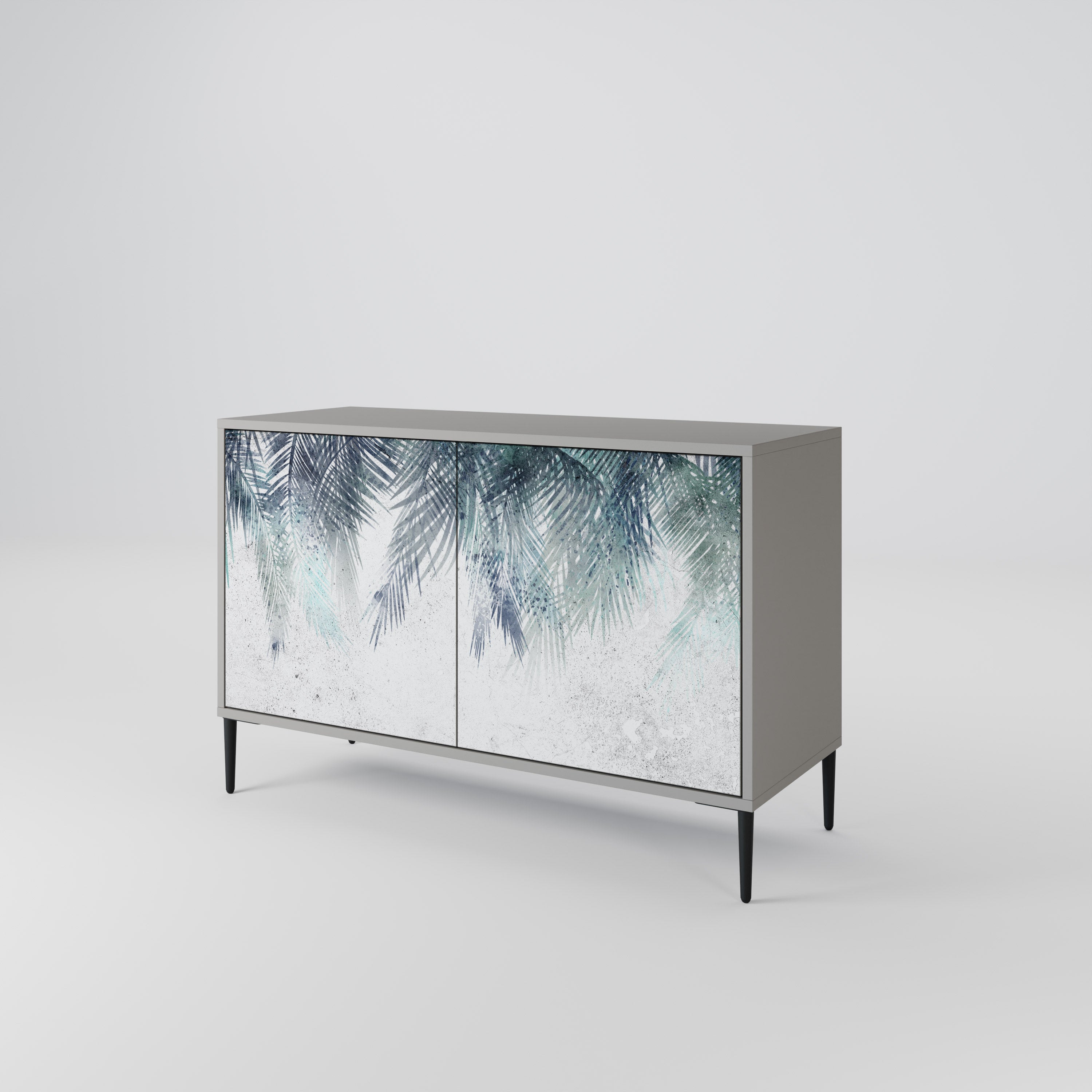 PALM VEIL 2-Door Sideboard in Grey Finish