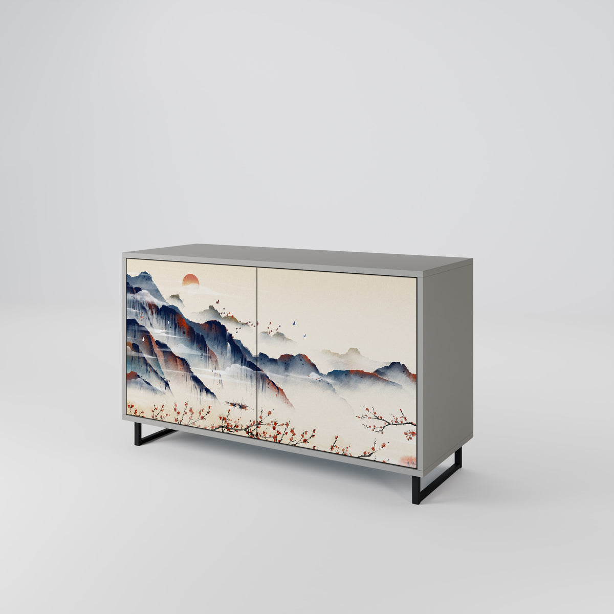 JAPANESE LANDSCAPE Skänk med två dörrar