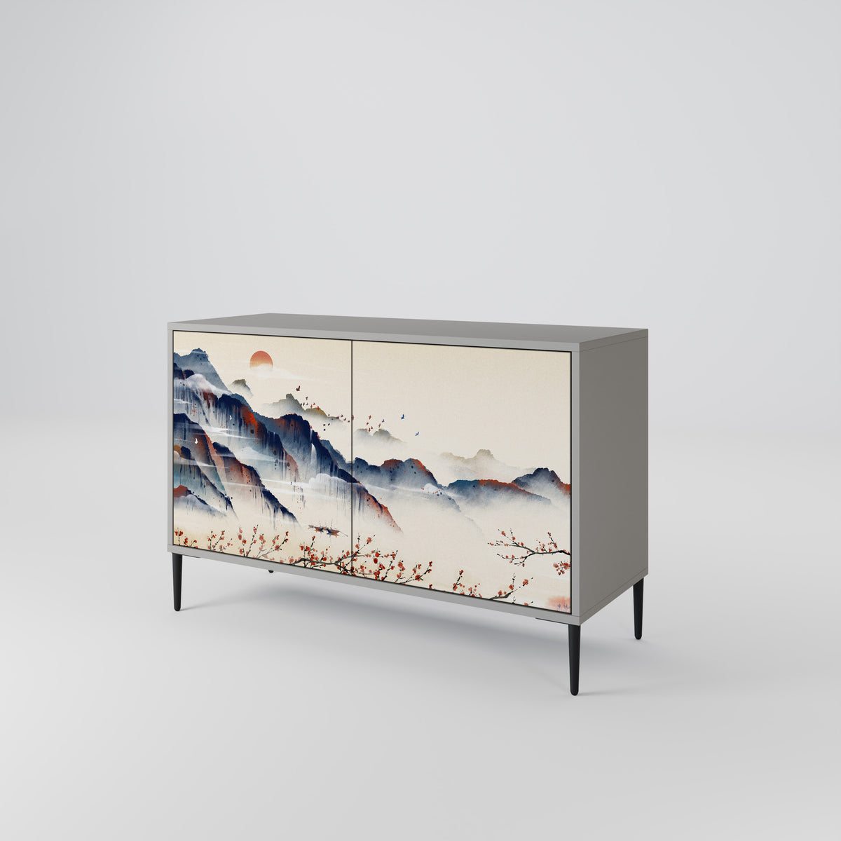 JAPANESE LANDSCAPE Skänk med två dörrar