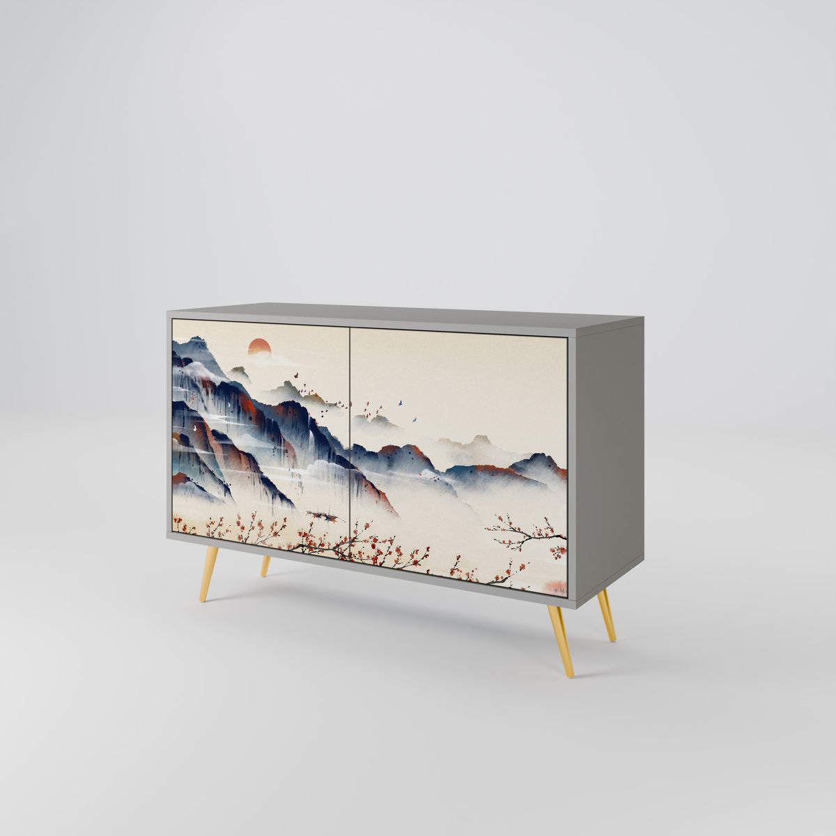 JAPANESE LANDSCAPE Skänk med två dörrar