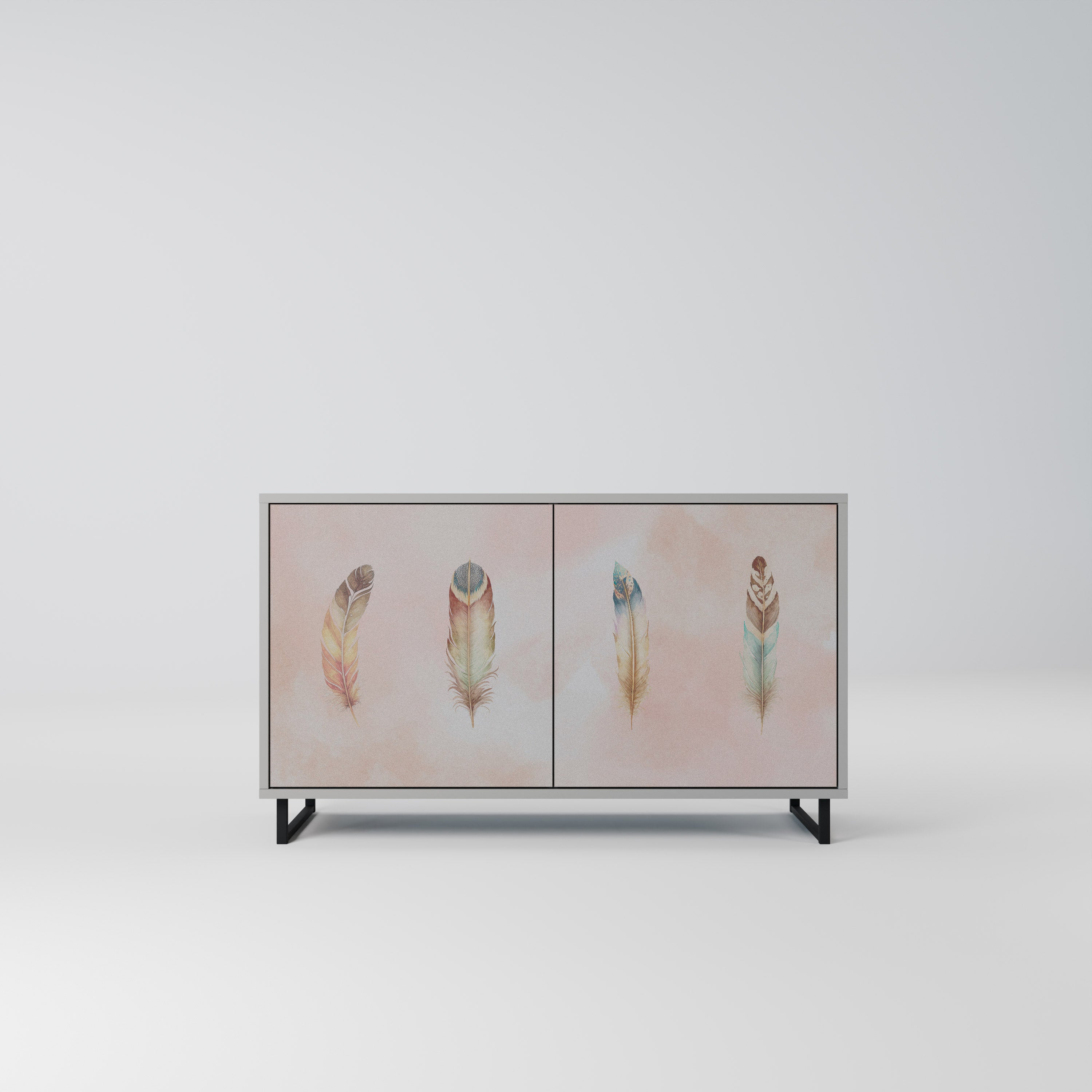 THE DELIQUESCE 2-Door Sideboard in Grey Finish