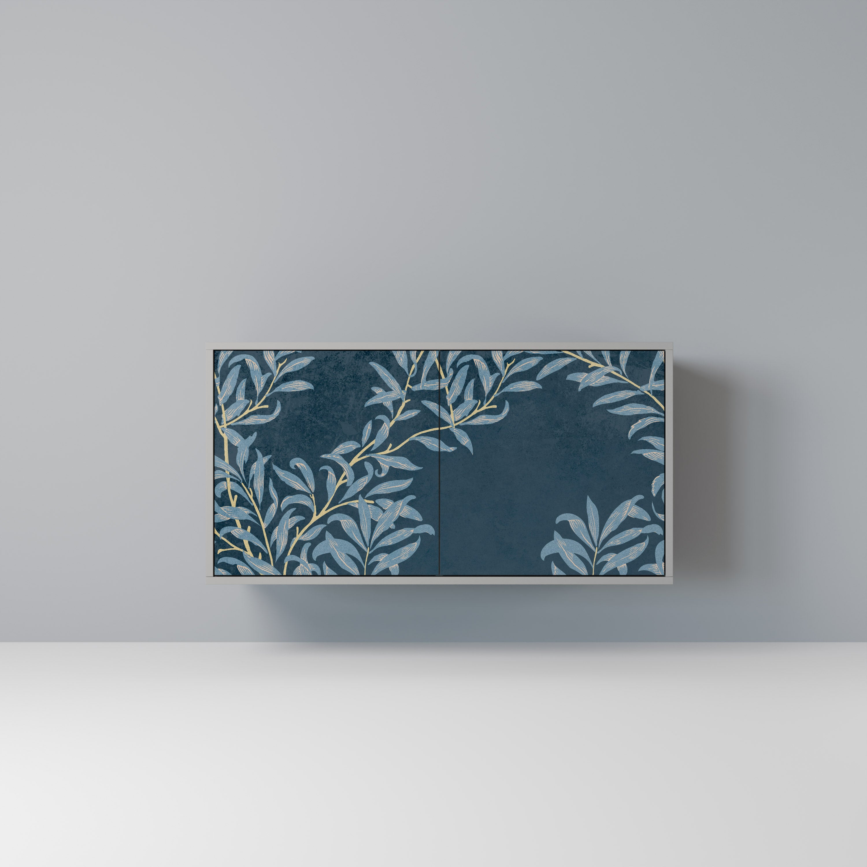 BLUE LEAVES 2-Door Sideboard in Grey Finish