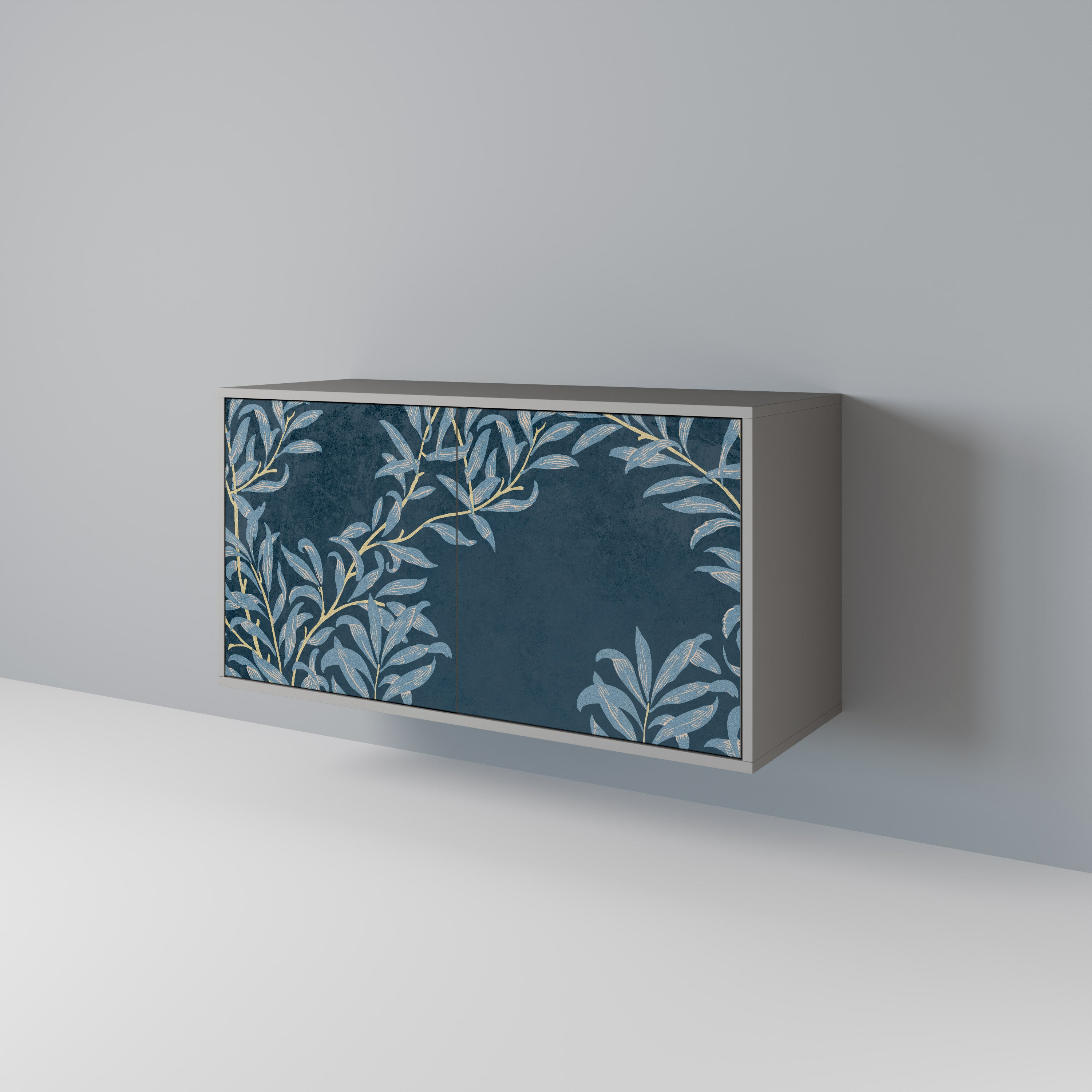 BLUE LEAVES 2-Door Sideboard in Grey Finish