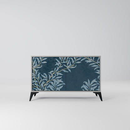 BLUE LEAVES 2-Door Sideboard in Grey Finish