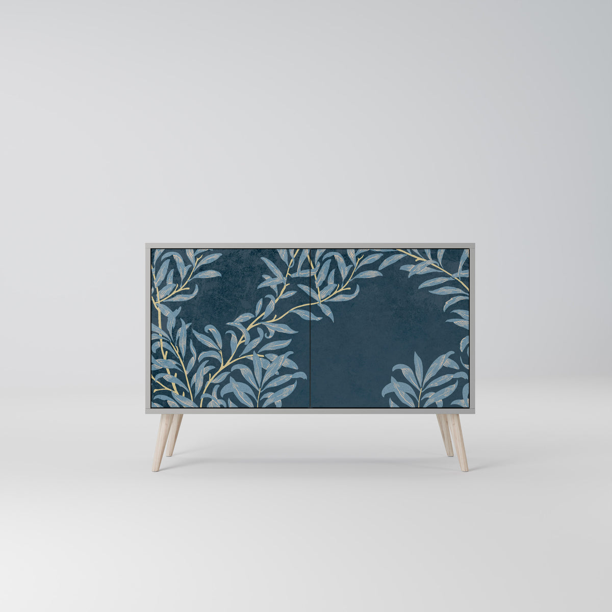 BLUE LEAVES Skänk med två dörrar