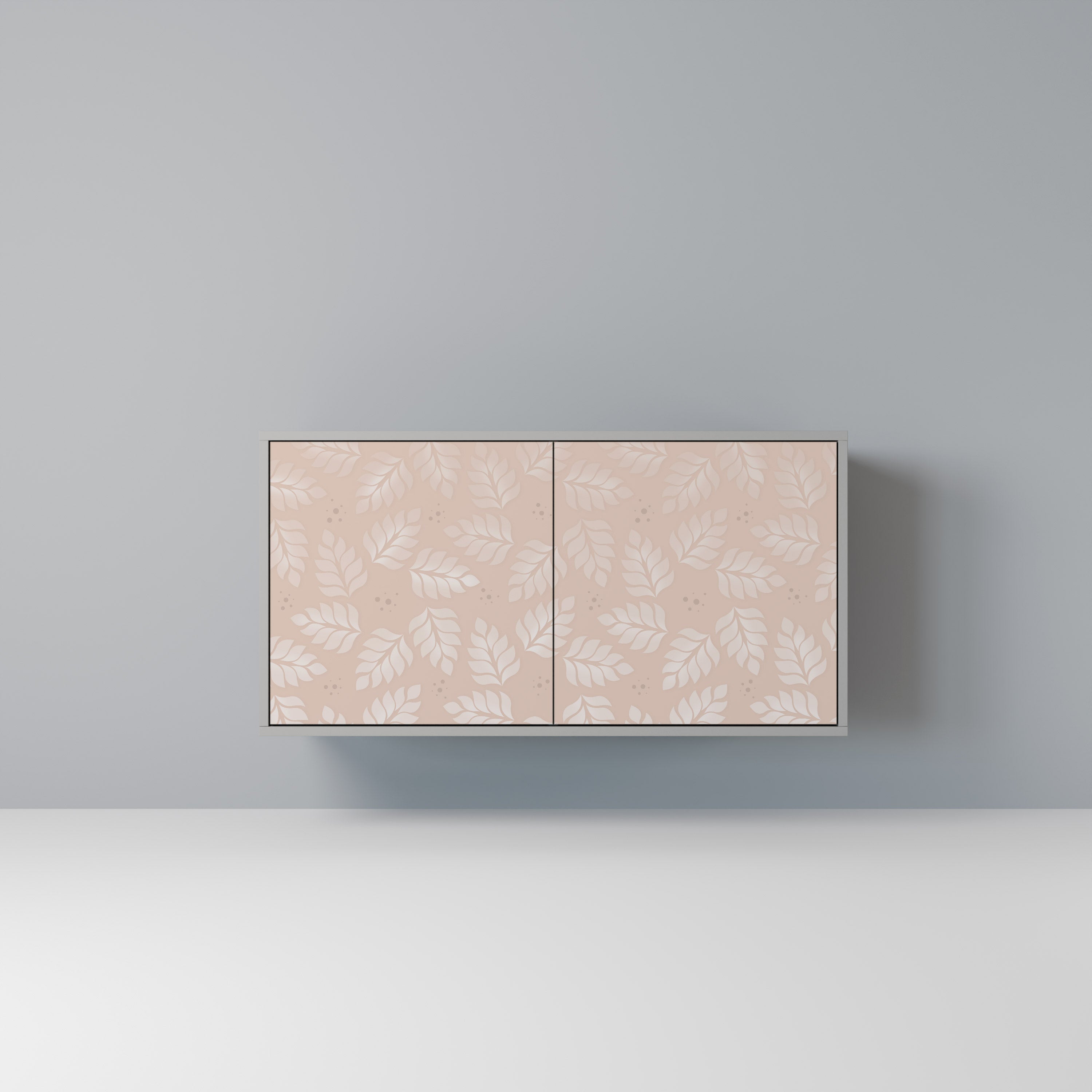 LEAVES ON BEIGE 2-Door Sideboard in Grey Finish