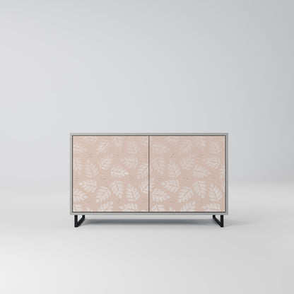 LÖV PÅ BEIGE 2-dörrars skänk i grå finish