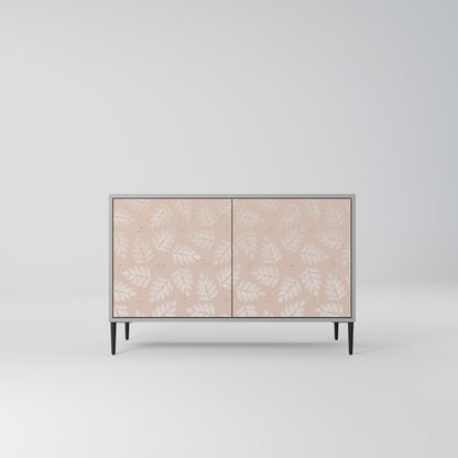 LÖV PÅ BEIGE 2-dörrars skänk i grå finish