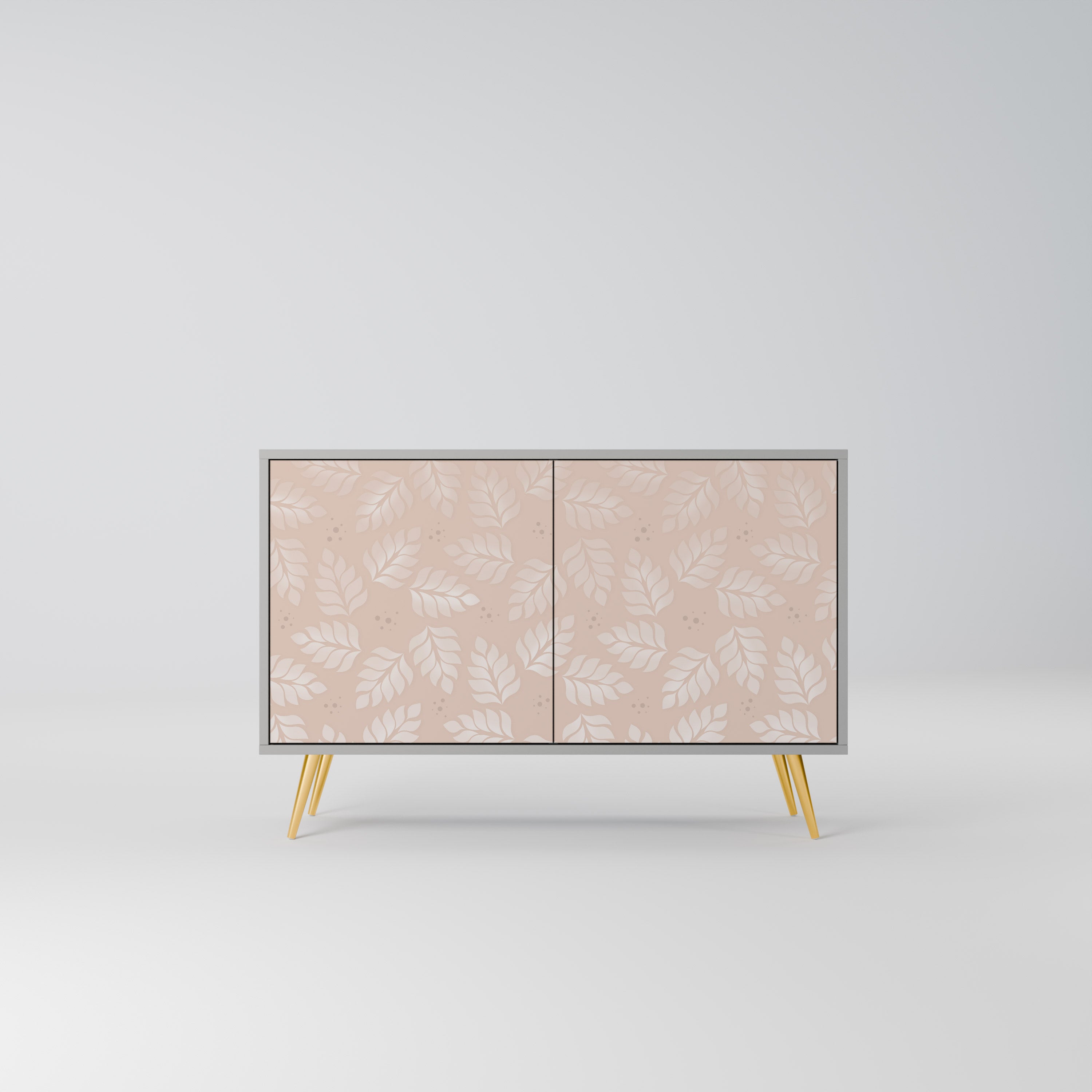 LEAVES ON BEIGE 2-Door Sideboard in Grey Finish