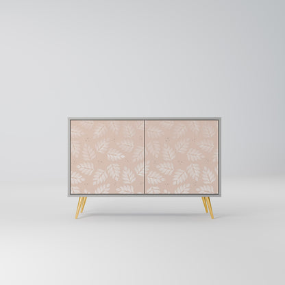 LÖV PÅ BEIGE 2-dörrars skänk i grå finish
