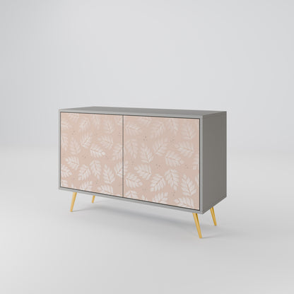 LÖV PÅ BEIGE 2-dörrars skänk i grå finish