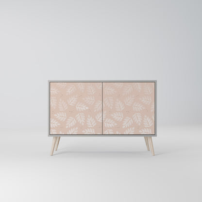 LÖV PÅ BEIGE 2-dörrars skänk i grå finish