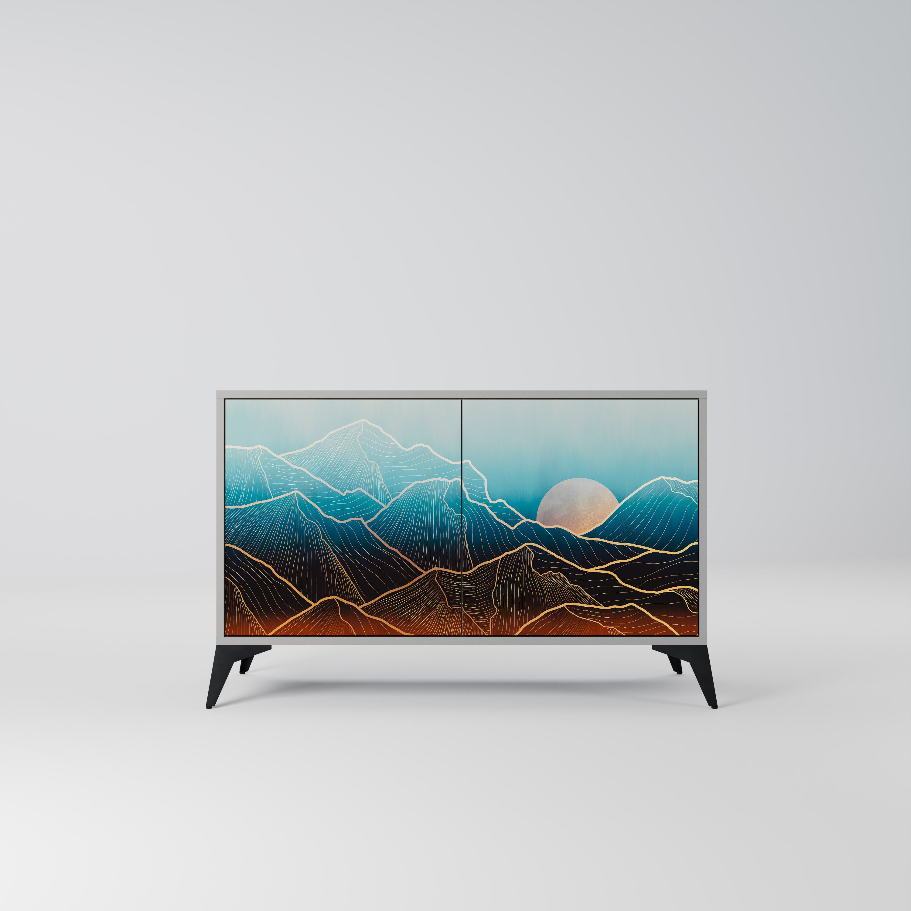 LUNAR SECRETS 2-Door Sideboard in Grey Finish