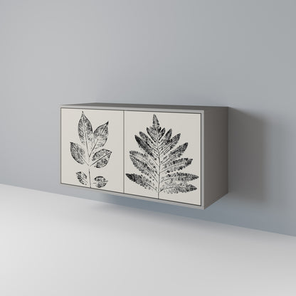 LEAFY STAMPS 2-dörrars skänk i grå finish