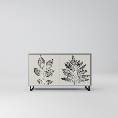 LEAFY STAMPS 2-dörrars skänk i grå finish