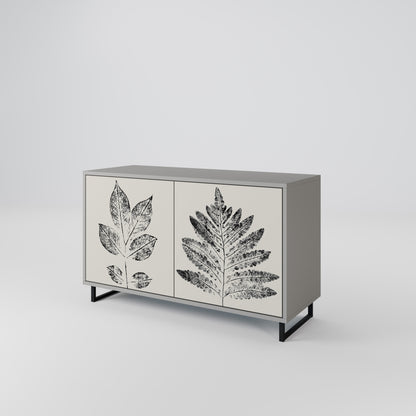 LEAFY STAMPS 2-dörrars skänk i grå finish