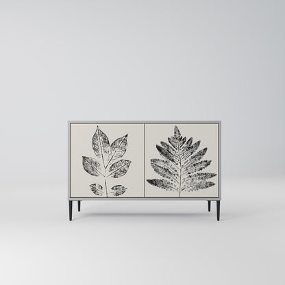 LEAFY STAMPS 2-dörrars skänk i grå finish
