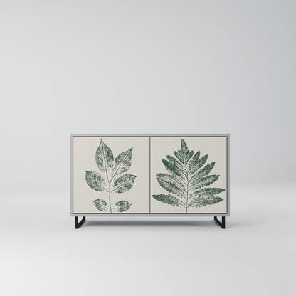 GREEN LEAFY STAMPS 2-Door Sideboard in Grey Finish