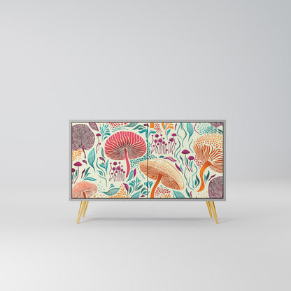 FUNGUS FANTASY 2-dörrars skänk i grå finish