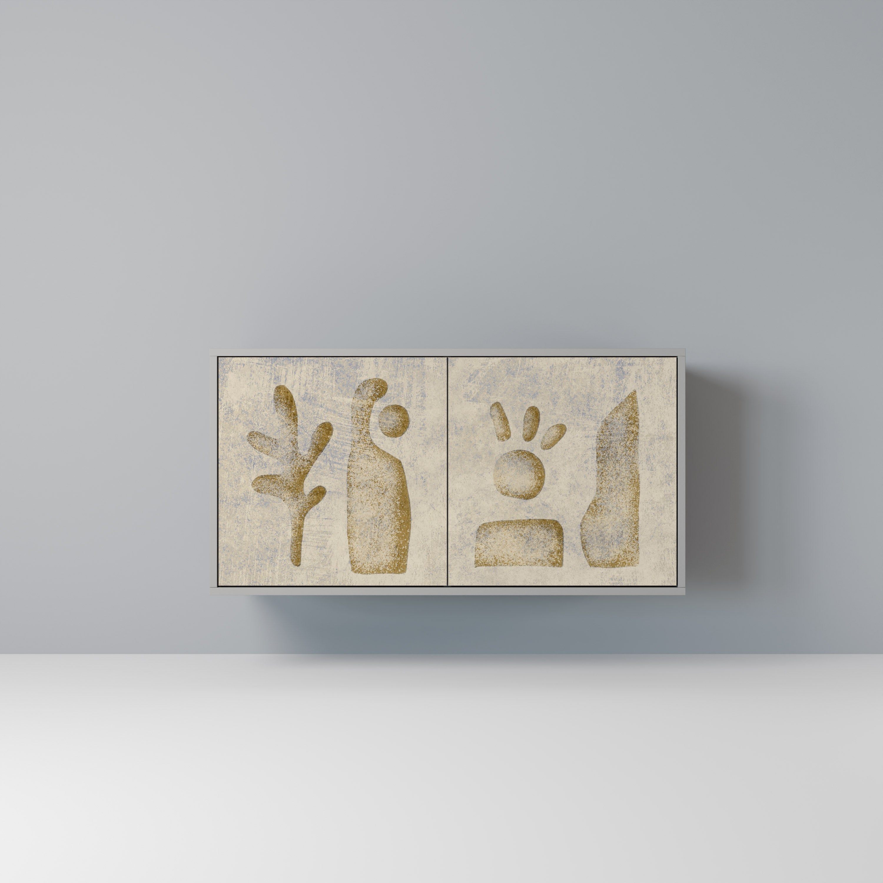 SAND SCULPTURES 2-Door Sideboard in Grey Finish