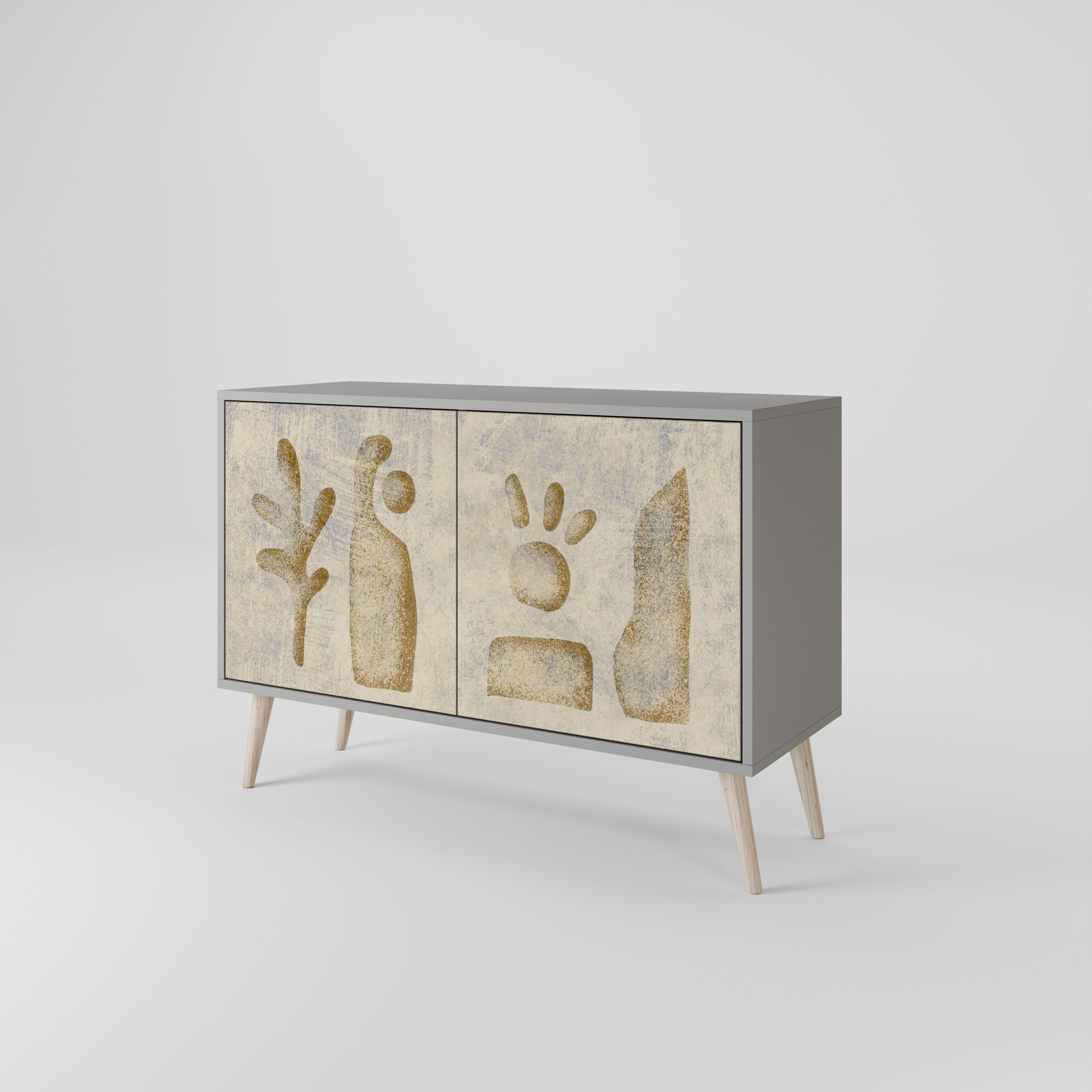 SAND SCULPTURES 2-Door Sideboard in Grey Finish