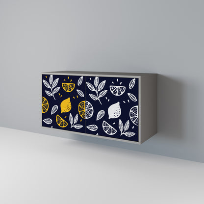 CITRUS BLACK AND WHITE 2-Door Sideboard in Grey Finish