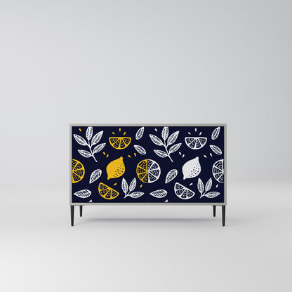 CITRUS BLACK AND WHITE 2-Door Sideboard in Grey Finish