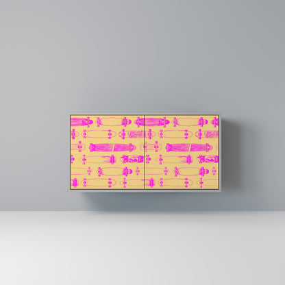 SKATEBOARD ARTISTRY 2-Door Sideboard in Grey Finish