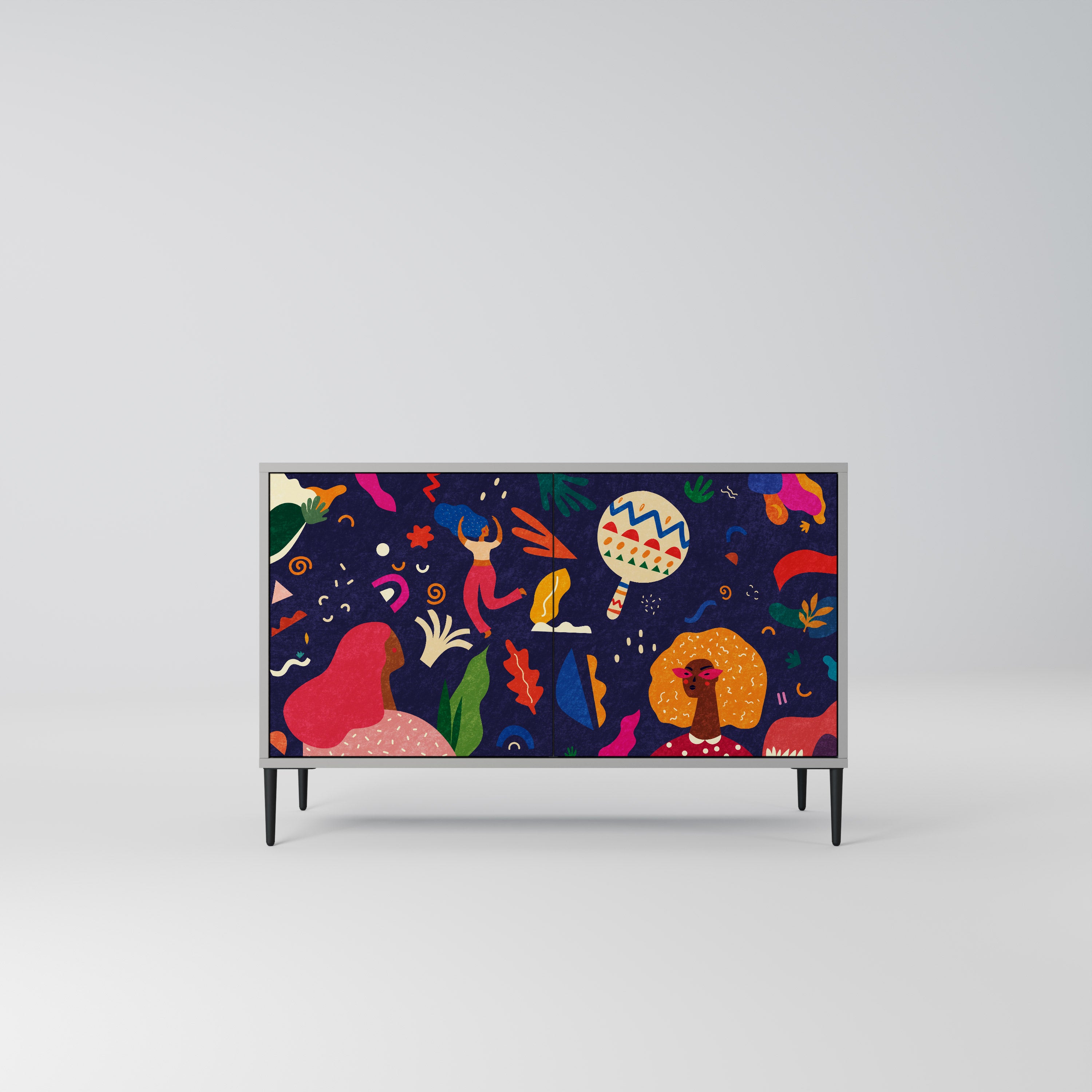 FESTIVE PLEASURES 2-Door Sideboard in Grey Finish