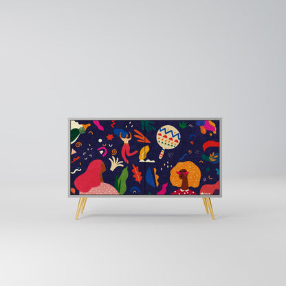 FESTIVE PLEASURES 2-Door Sideboard in Grey Finish