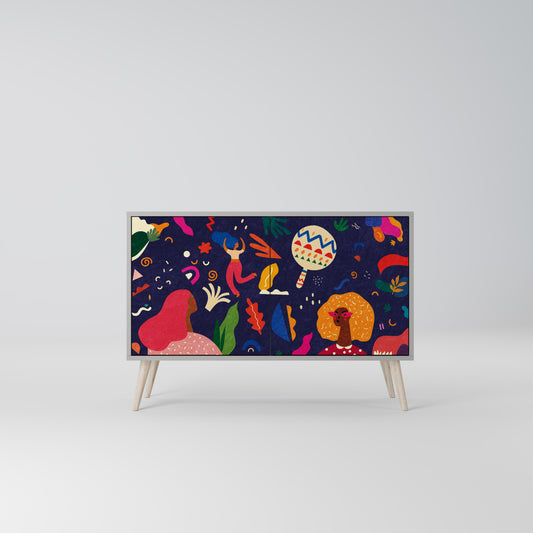 FESTIVE PLEASURES 2-Door Sideboard in Grey Finish